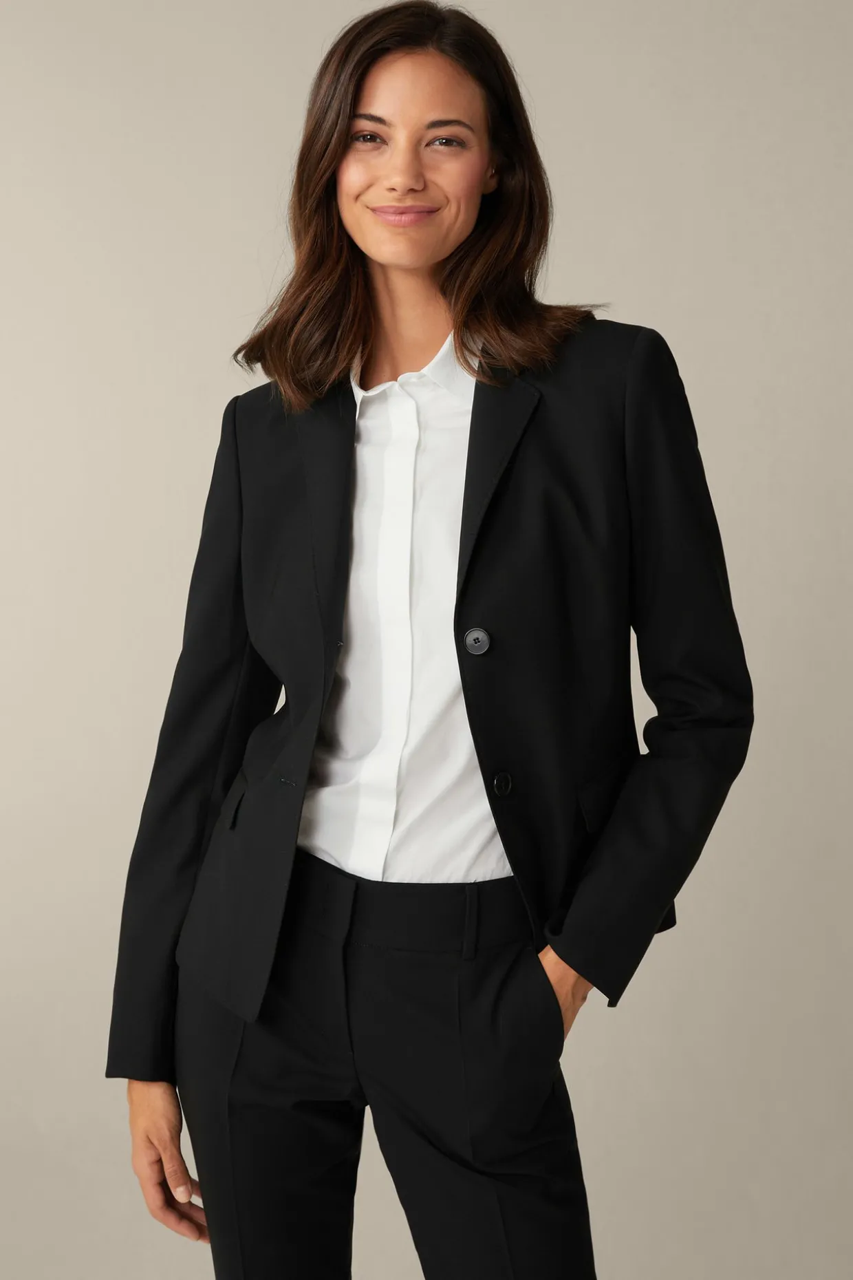 Schurwoll-Stretch-Blazer In