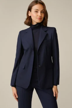 Schurwollstretch-Blazer In