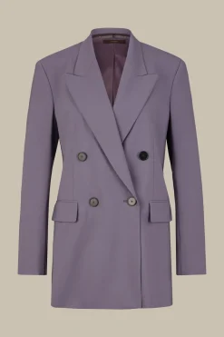 Schurwollstretch-Doppelreiher-Blazer In