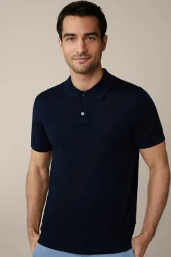 Schurwoll-Strick-Polo-Shirt Mit Seide Und Cashmere In