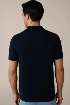 Schurwoll-Strick-Polo-Shirt Mit Seide Und Cashmere In