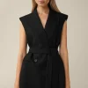 Schurwoll-Twill-Weste Mit Nadelstreifen In