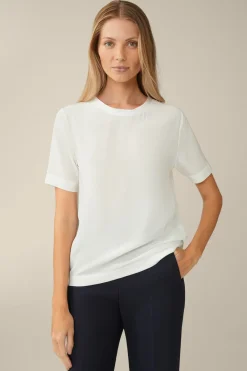 Seiden-Kurzarm-Shirt In