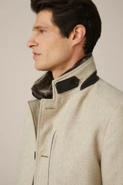 Stehkragen-Mantel Rivano Mit Cashmere Und Lammfellkragen In