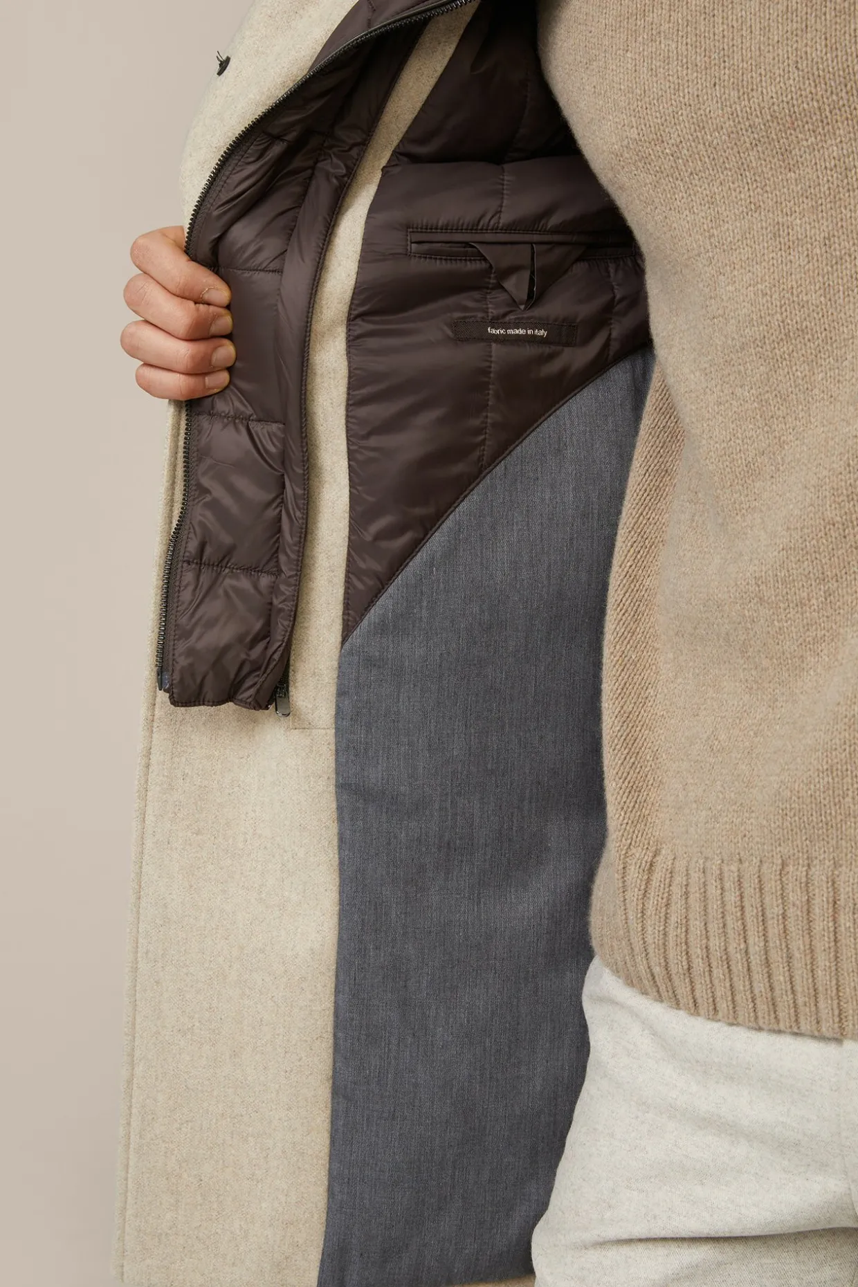 Stehkragen-Mantel Rivano Mit Cashmere Und Lammfellkragen In