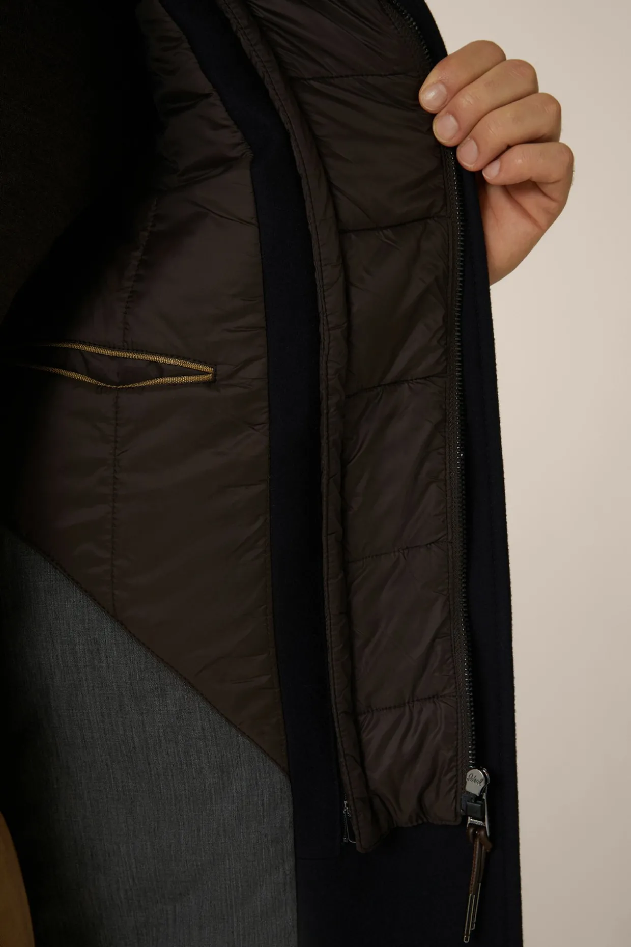 Stehkragen-Mantel Rivano Mit Cashmere Und Lammfellkragen In