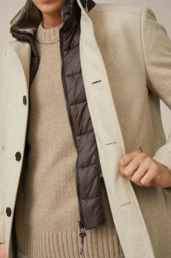 Stehkragen-Mantel Rivano Mit Cashmere Und Lammfellkragen In
