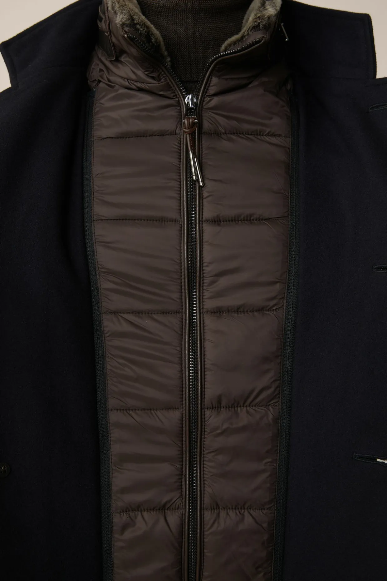 Stehkragen-Mantel Rivano Mit Cashmere Und Lammfellkragen In