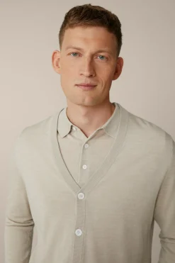 Strick-Cardigan Nando Mit Seide Und Cashmere In Beige