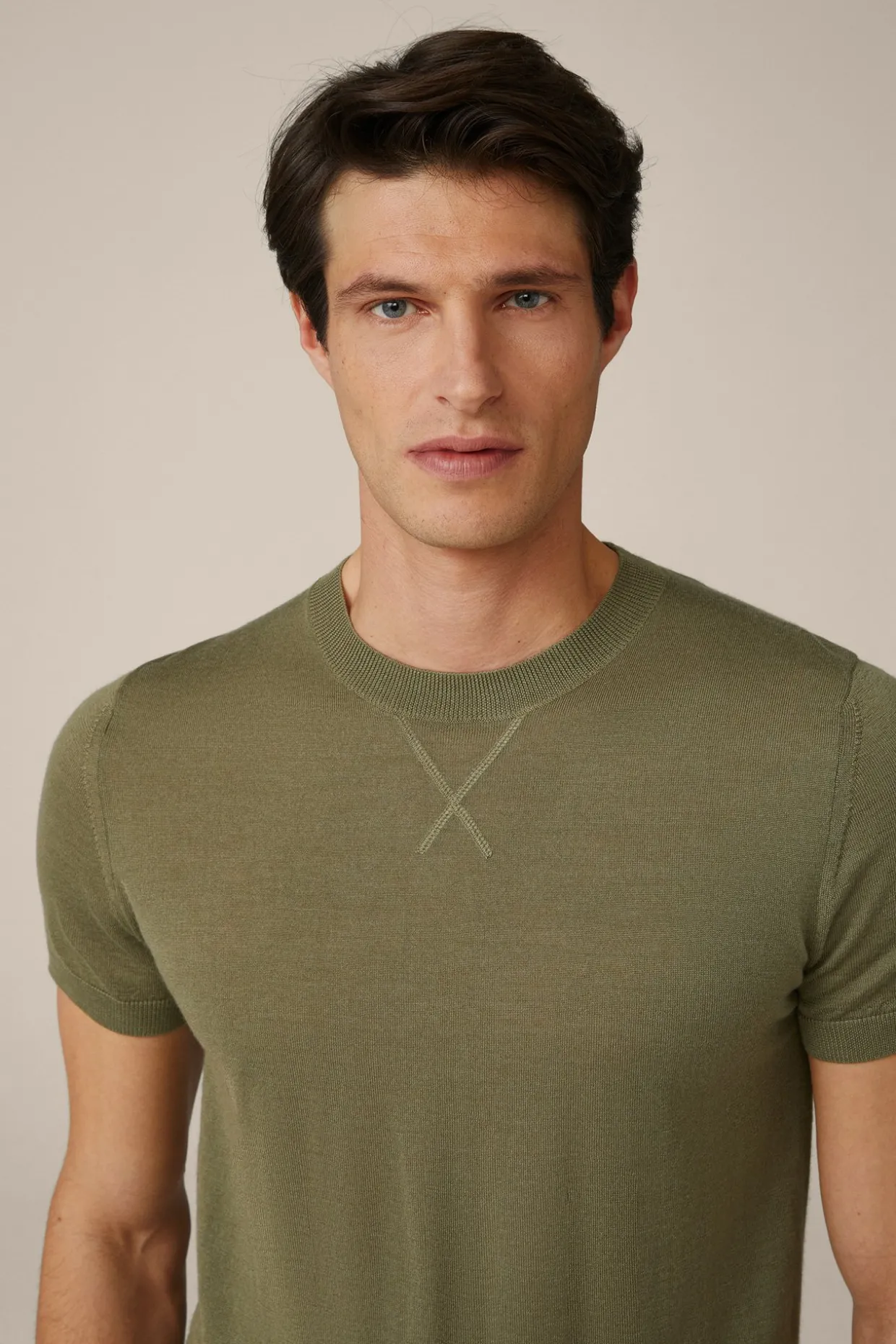 Strick-T-Shirt Nando In Oliv