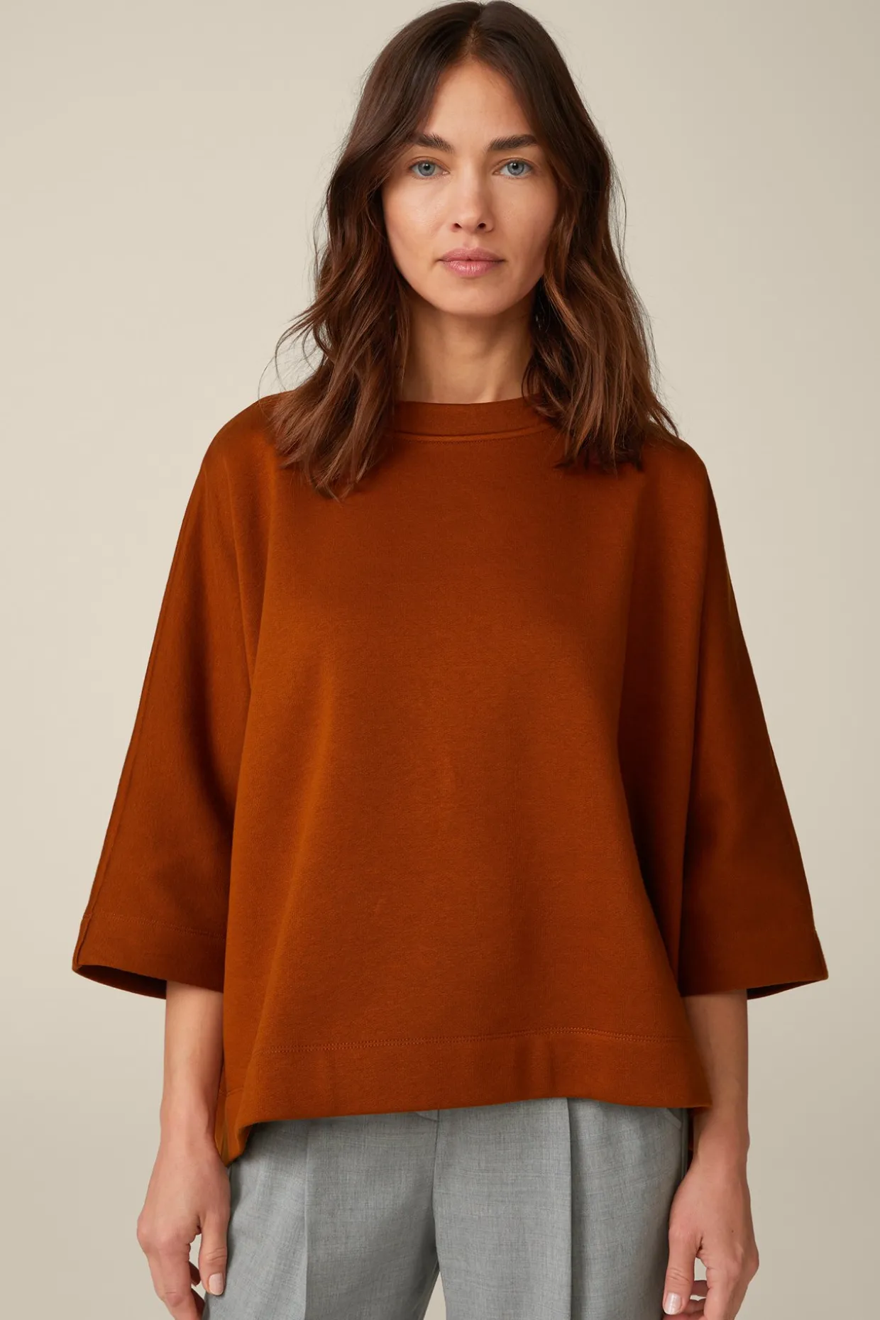 Sweat-Pullover, Oversized, In Kupfer