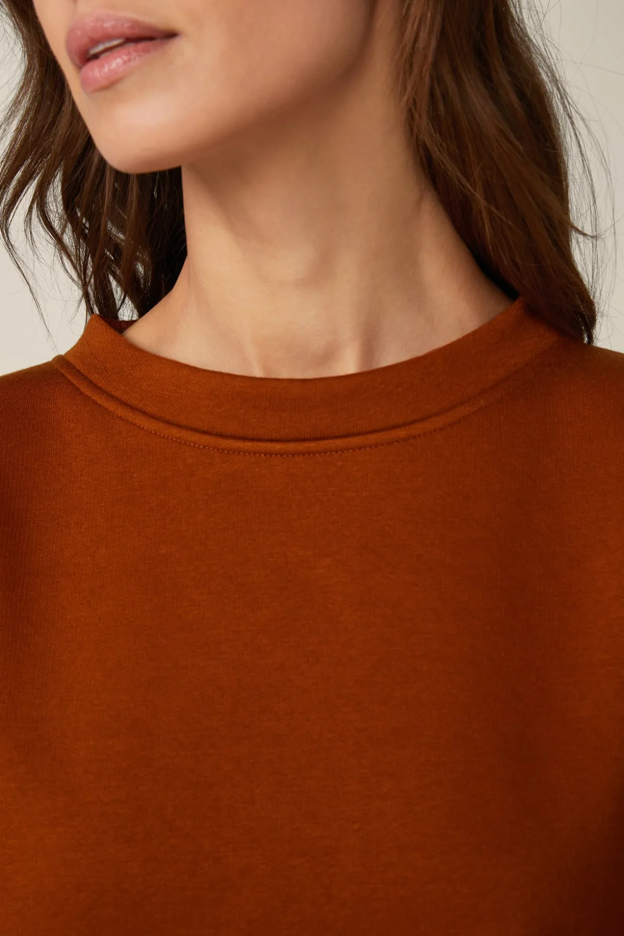 Sweat-Pullover, Oversized, In Kupfer