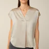 Tencel-Baumwoll-Top Mit Satin Vorderseite In