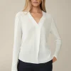 Tencel-Langarm-Shirt Mit Satin Vorderseite In