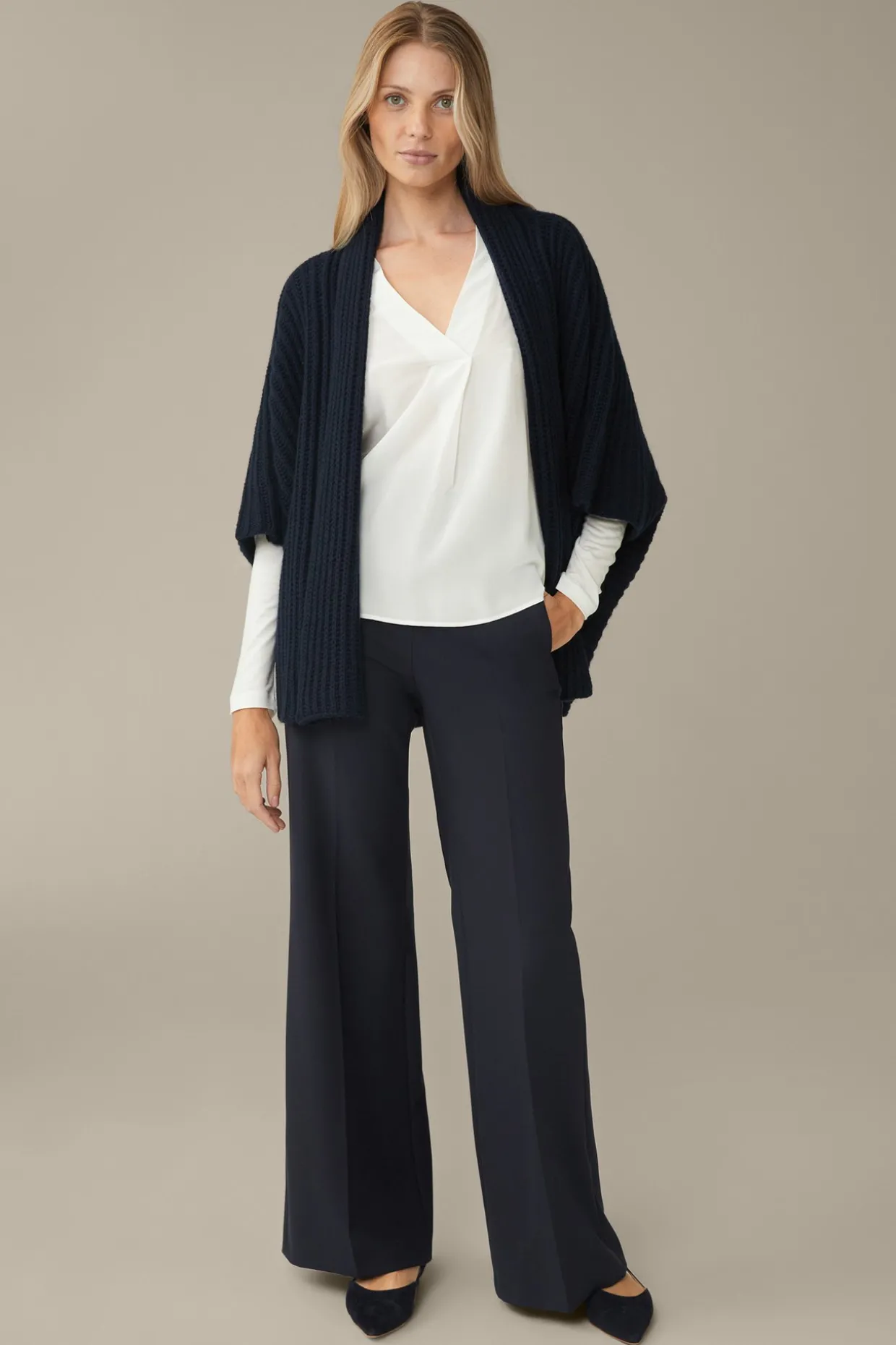 Tencel-Langarm-Shirt Mit Satin Vorderseite In