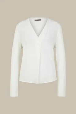 Tencel-Langarm-Shirt Mit Satin Vorderseite In