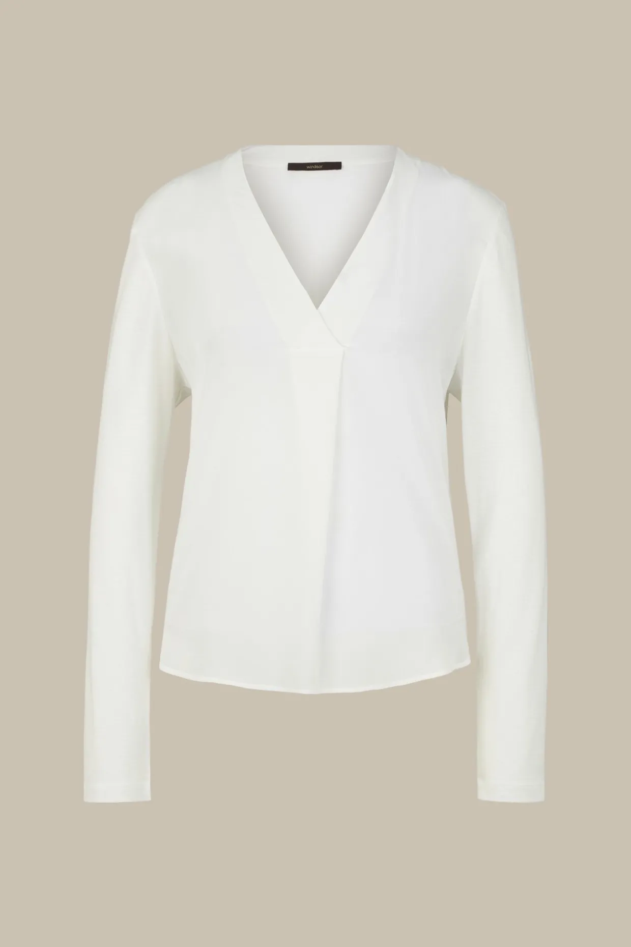 Tencel-Langarm-Shirt Mit Satin Vorderseite In
