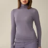Tencel-Wollstretch-Rollkragen-Shirt In