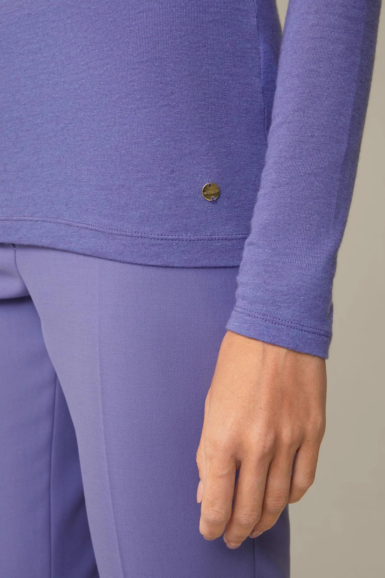 Tencel-Wollstretch-Rollkragen-Shirt In