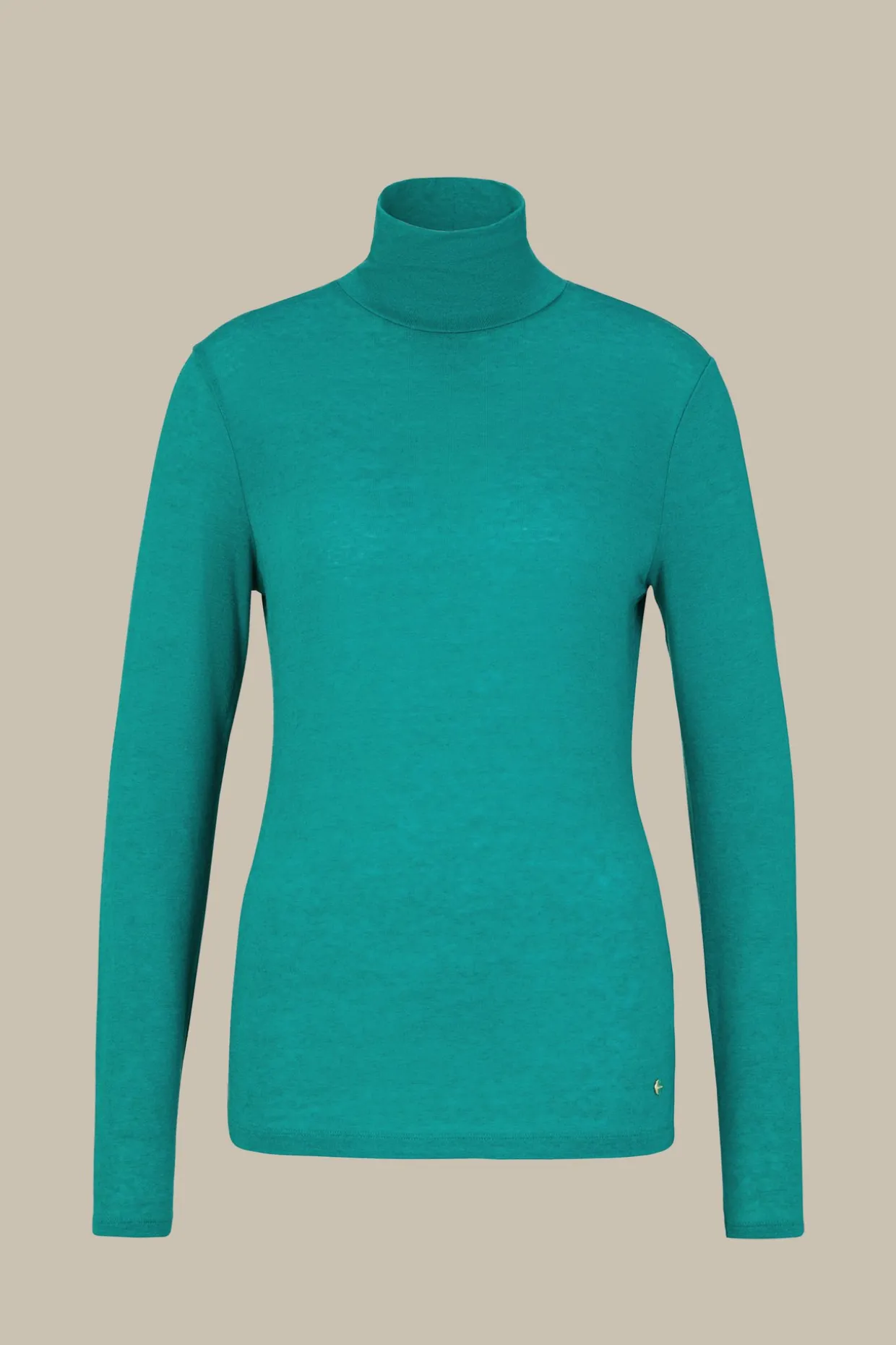Tencel-Wollstretch-Rollkragen-Shirt In