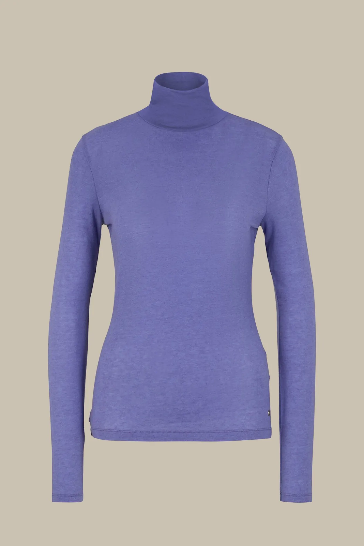 Tencel-Wollstretch-Rollkragen-Shirt In