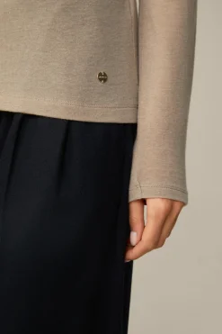 Tencel-Wollstretch-Rollkragen-Shirt In