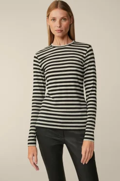 Tencel-Wollstretch-Rundhals-Shirt In