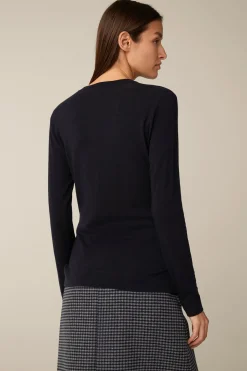 Tencel-Wollstretch-Rundhals-Shirt In