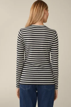 Tencel-Wollstretch-Rundhals-Shirt In