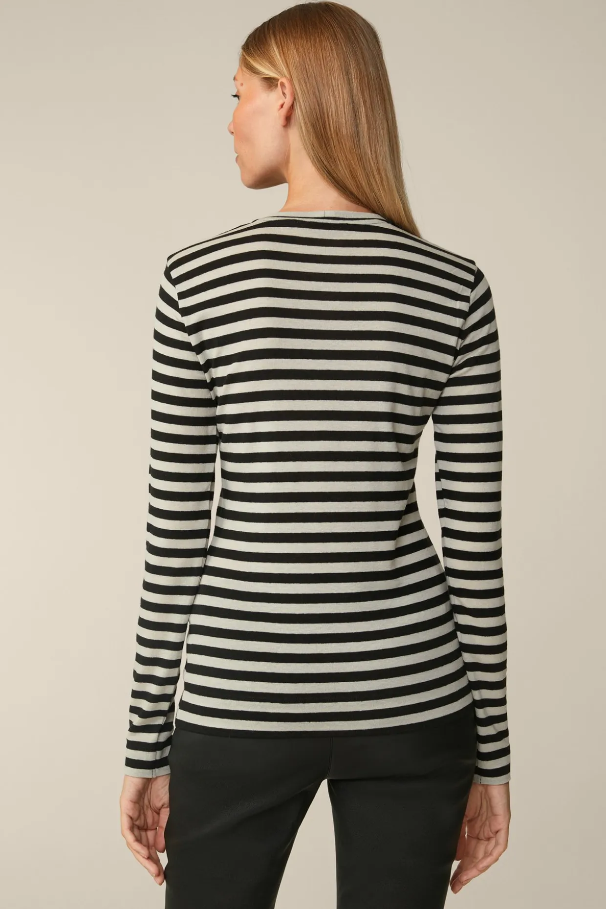 Tencel-Wollstretch-Rundhals-Shirt In