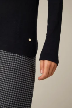 Tencel-Wollstretch-Rundhals-Shirt In