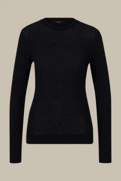 Tencel-Wollstretch-Rundhals-Shirt In