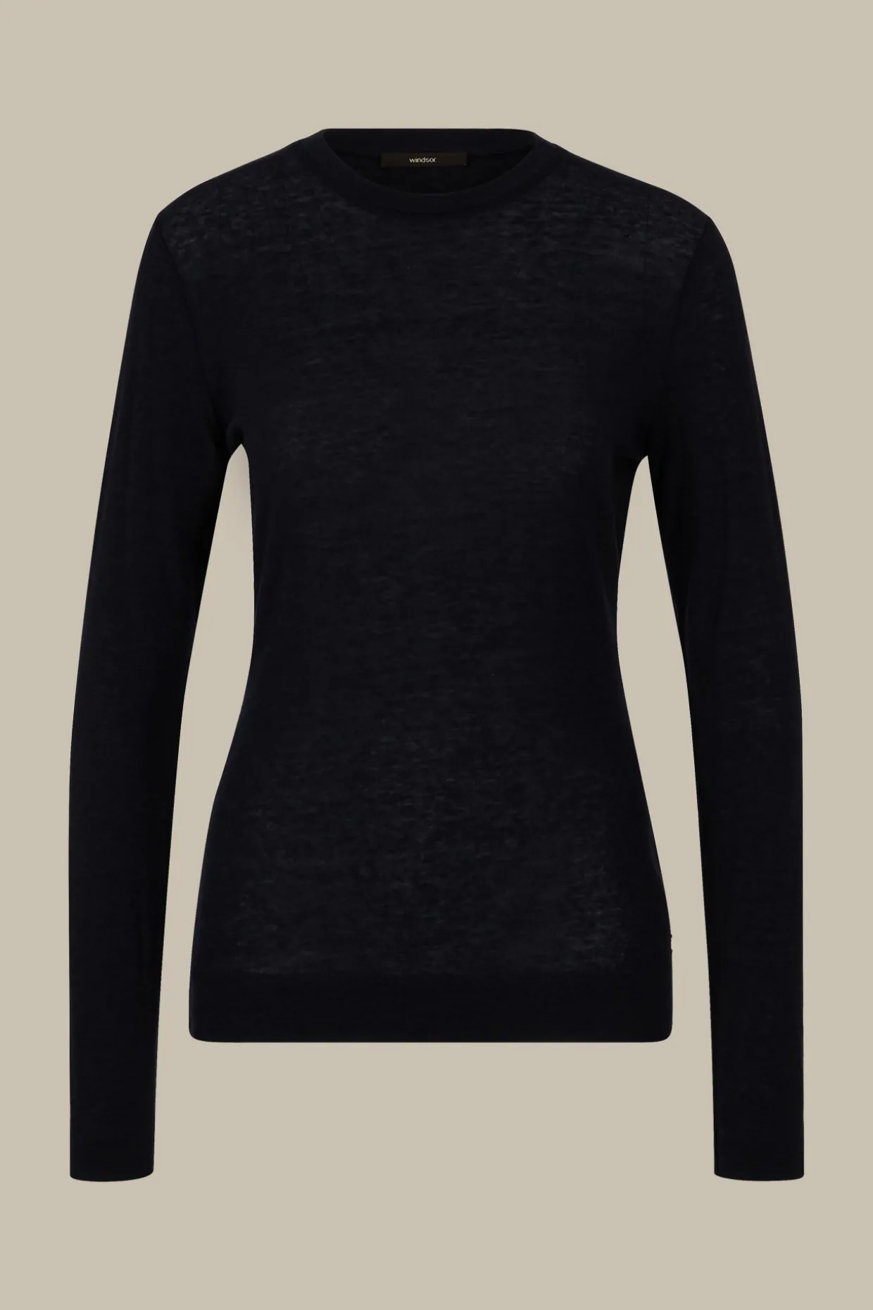 Tencel-Wollstretch-Rundhals-Shirt In