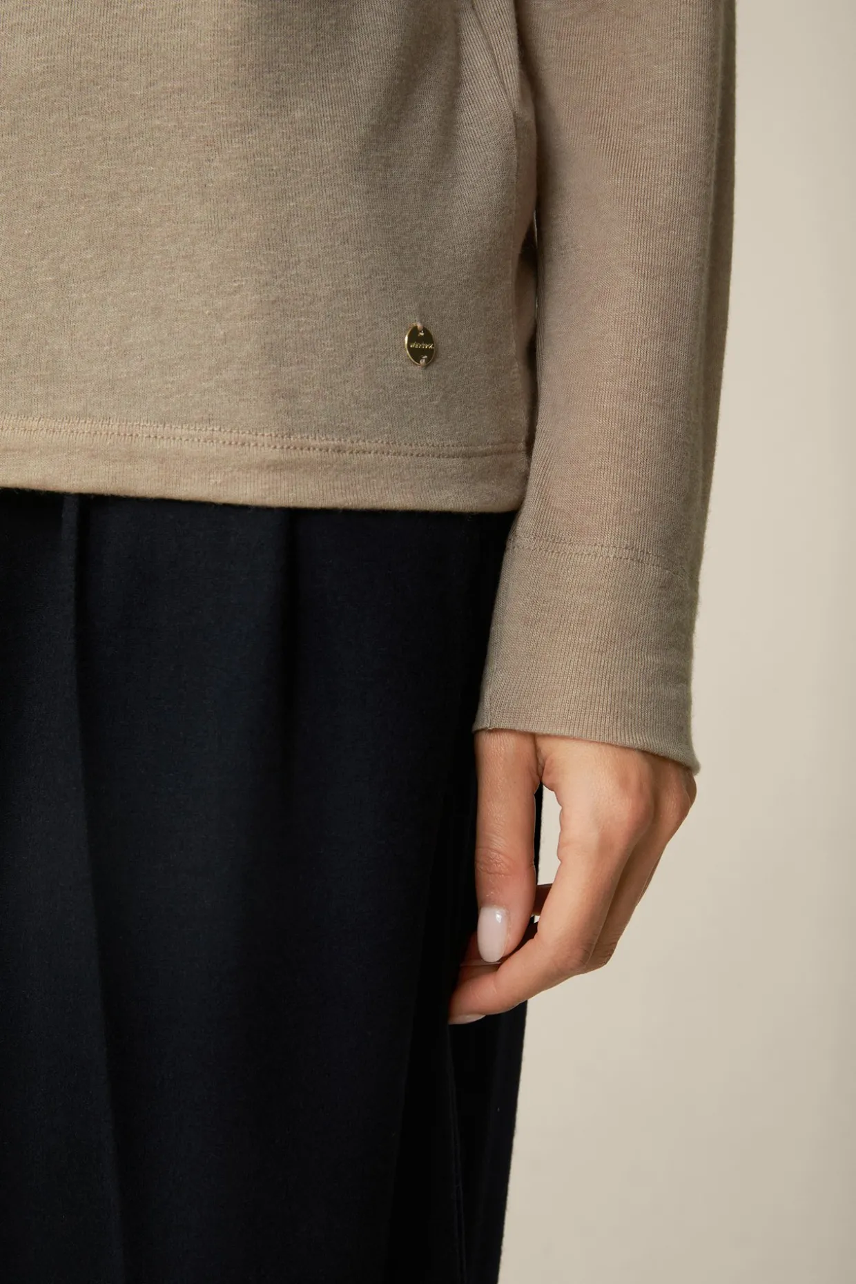 Tencel-Wollstretch-Shirt In Meliert