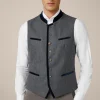 Trachten-Weste Au In Grau/Navy