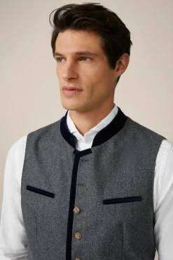 Trachten-Weste Au In Grau/Navy