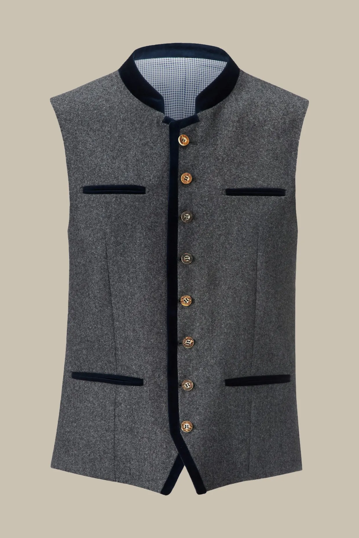 Trachten-Weste Au In Grau/Navy