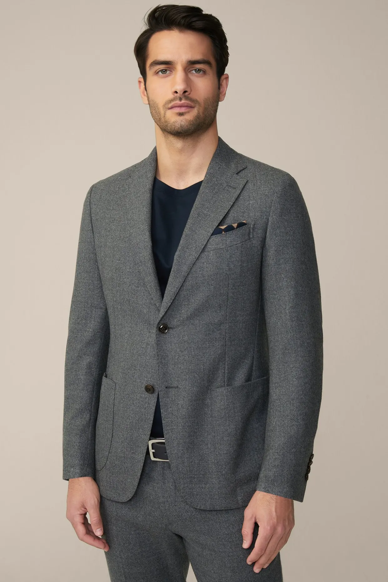 Travel Jersey-Flanell Baukasten-Sakko In