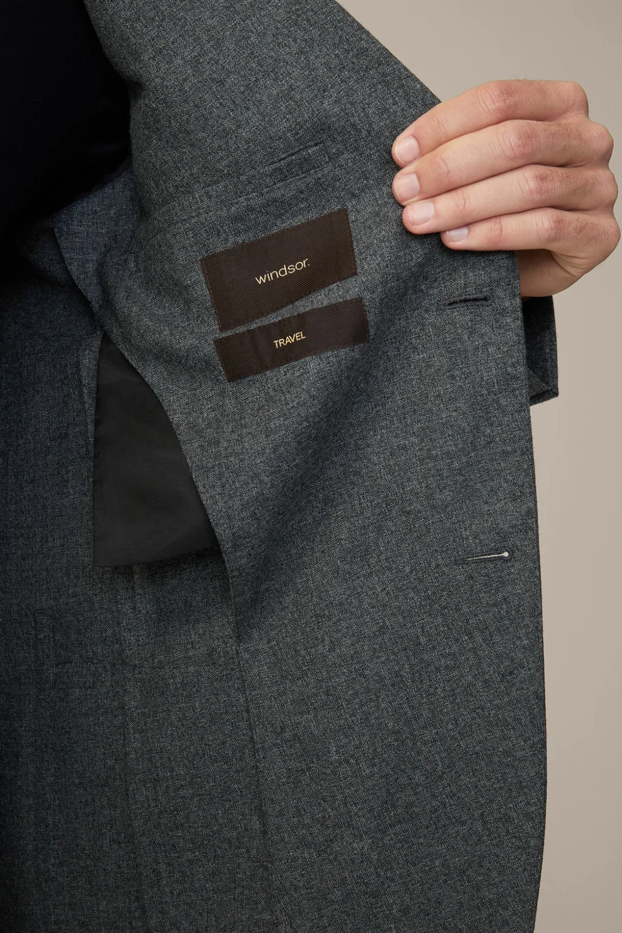 Travel Jersey-Flanell Baukasten-Sakko In