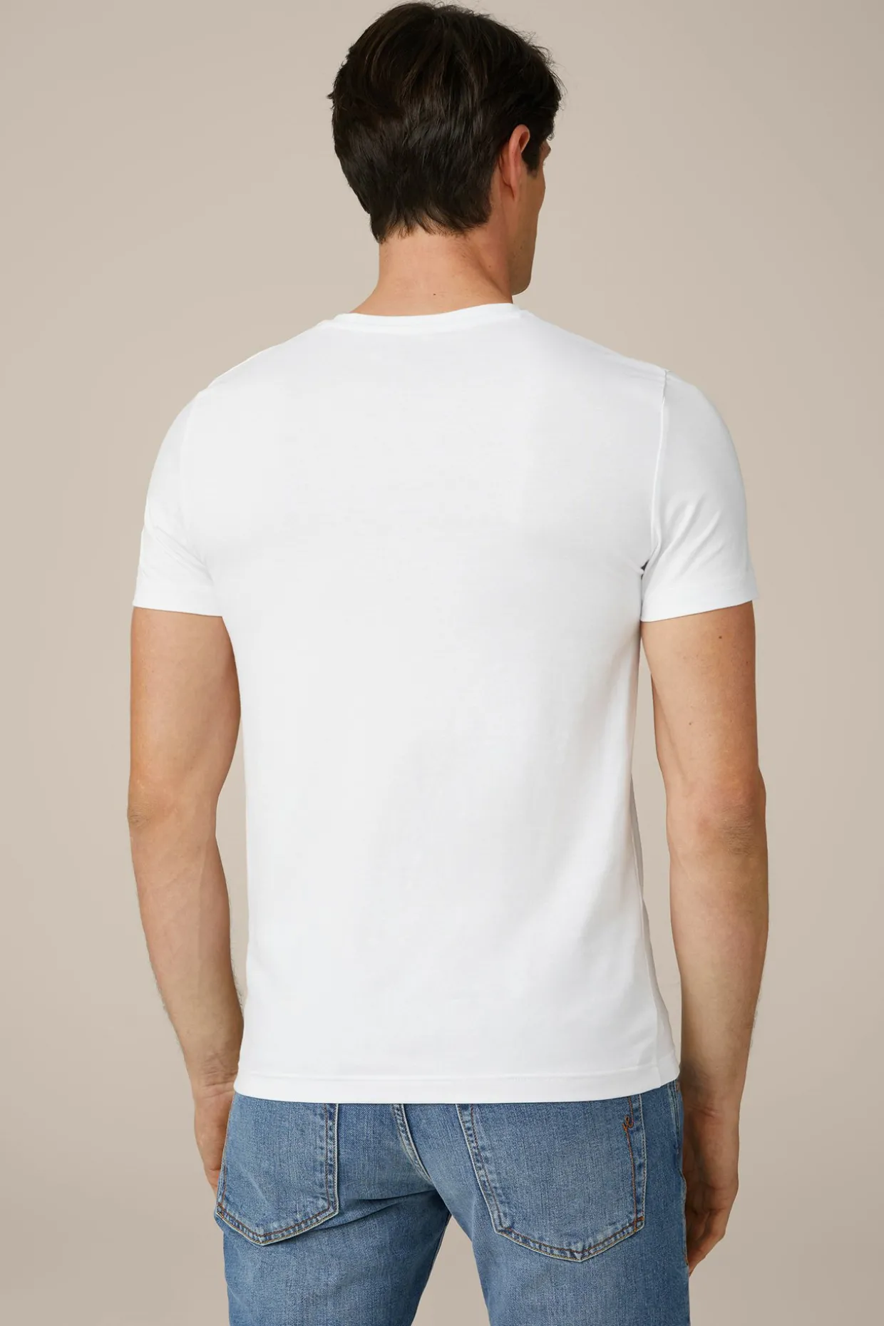 Two-Pack-Baumwollmix T-Shirts Mit Stretch Und V-Ausschnitt In