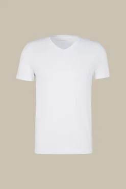 Two-Pack-Baumwollmix T-Shirts Mit Stretch Und V-Ausschnitt In