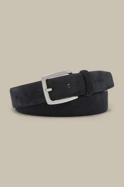 Veloursleder-Gürtel In Marine