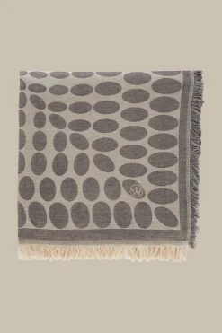 Viskose-Baumwoll-Schal In Beige-Grau Gemustert