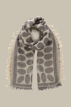 Viskose-Baumwoll-Schal In Beige-Grau Gemustert