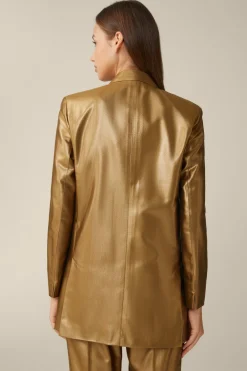 Viskosemix-Doppelreiher-Longblazer Mit Lurex In