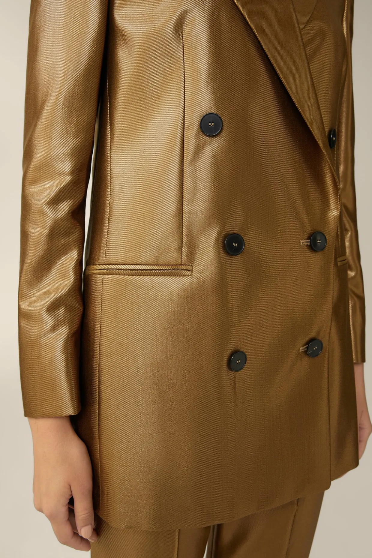Viskosemix-Doppelreiher-Longblazer Mit Lurex In