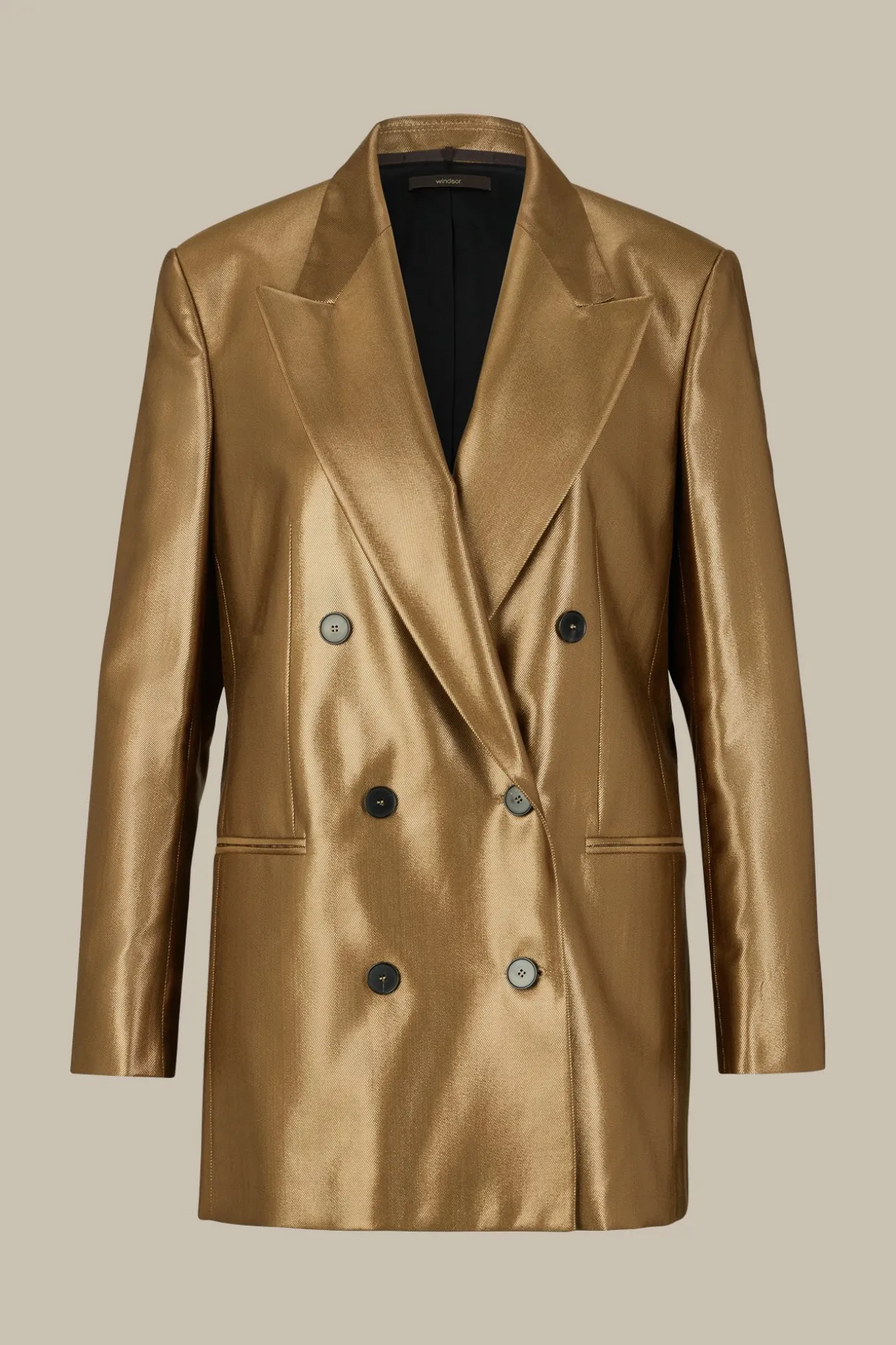 Viskosemix-Doppelreiher-Longblazer Mit Lurex In