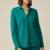 Wollcrepe-Hemdbluse In