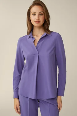 Wollcrepe-Hemdbluse In