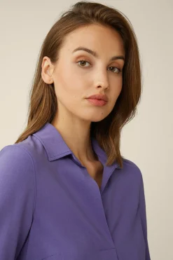 Wollcrepe-Hemdbluse In